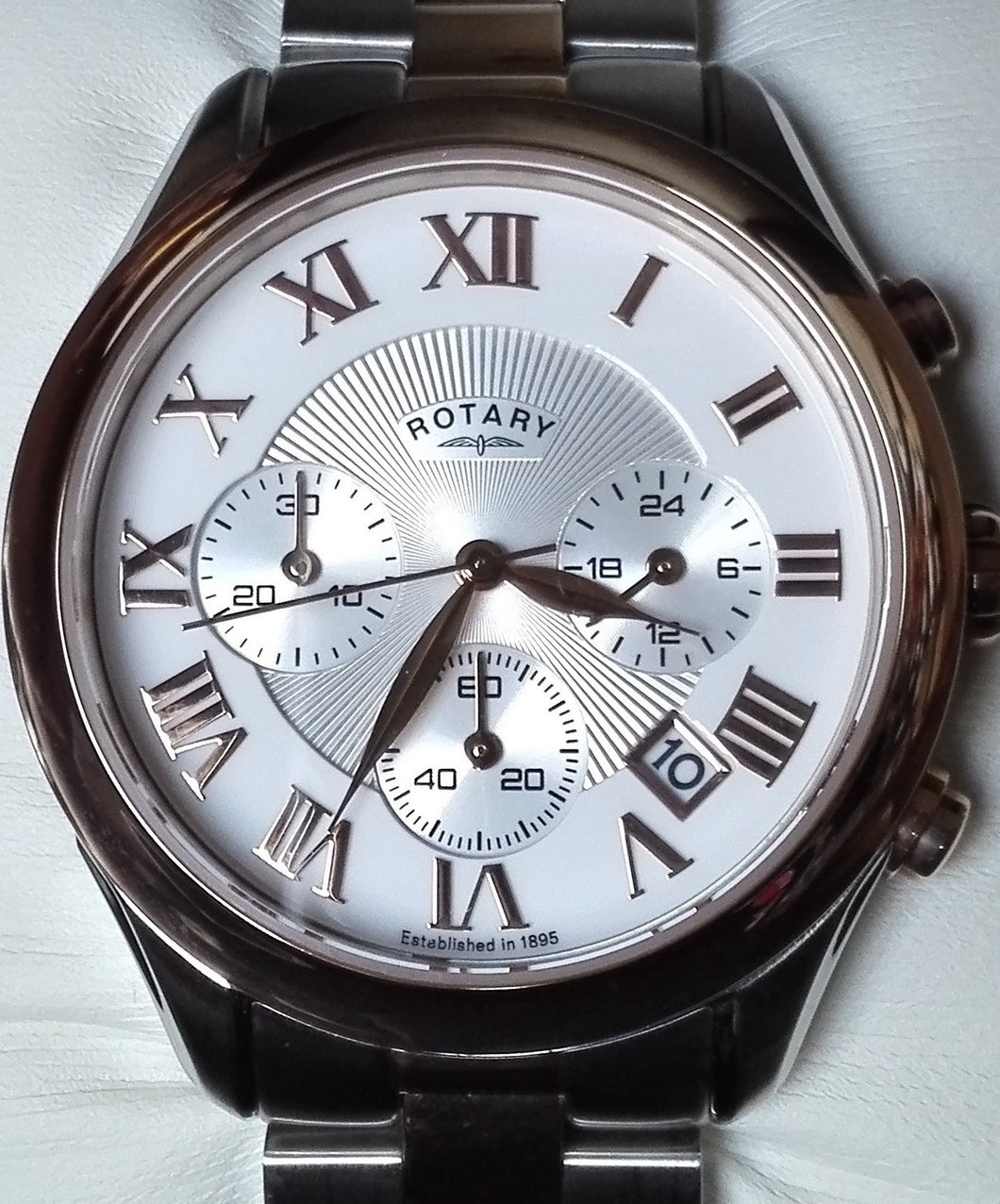 Authentic ROTARY Two Tone Stainless Steel Chronograph Ladies Watch