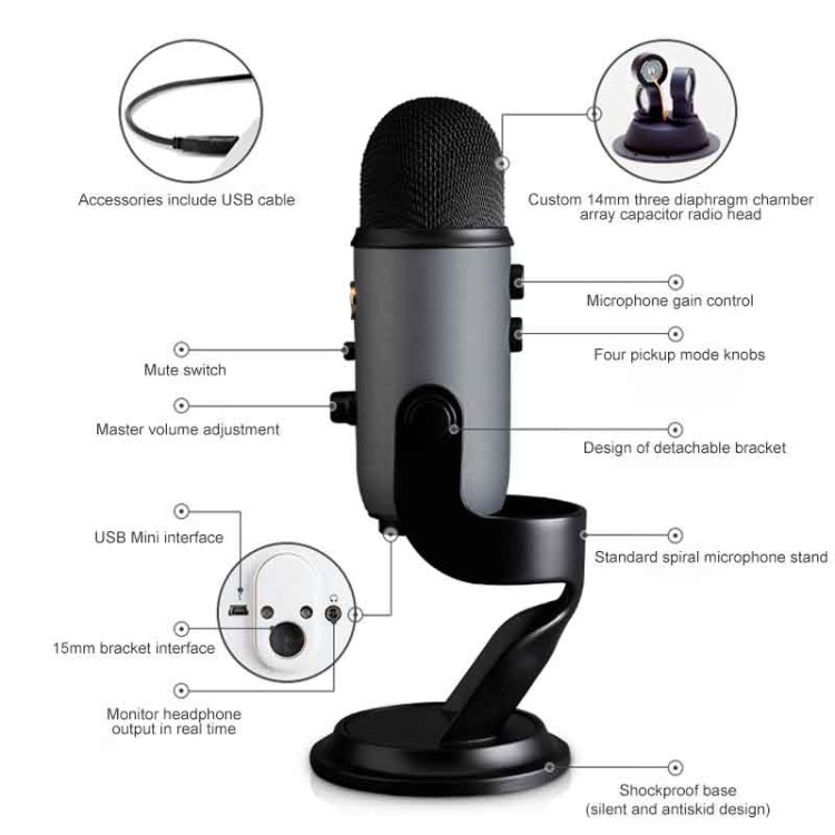 Logitech Blue Yeti USB Condenser Microphone(Black) – Maverick Sales