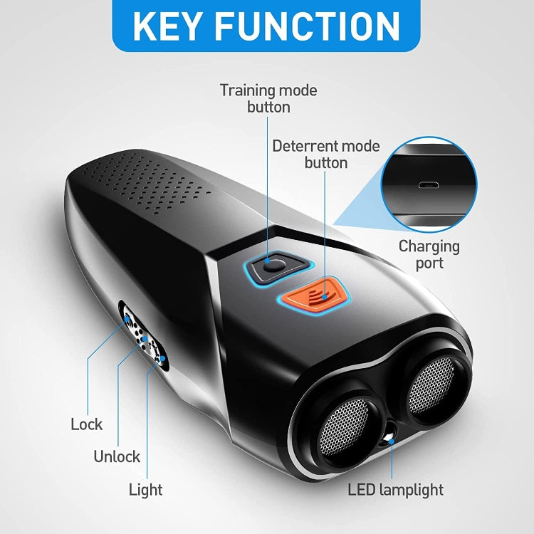 Silent Shield: Advanced Ultrasonic Dog Repeller Stop Barker Dual Probe High Power Handheld Dog Trainer with the Advanced Ultrasonic Dog Repeller