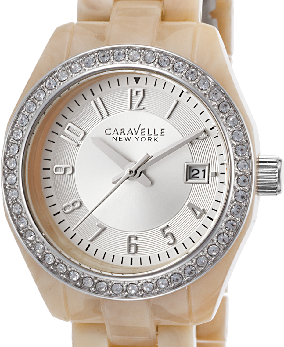 Authentic CARAVELLE By BULOVA Crystal Accented Ladies Watch