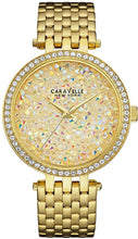 Load image into Gallery viewer, Authentic CARAVELLE by BULOVA Gold Rock Swarovski Crystal Accented Ladies Watch
