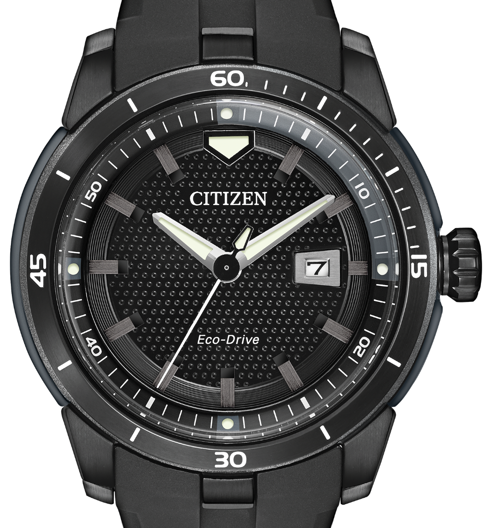 Authentic CITIZEN Eco-Drive Ecosphere Black Dial Mens Watch