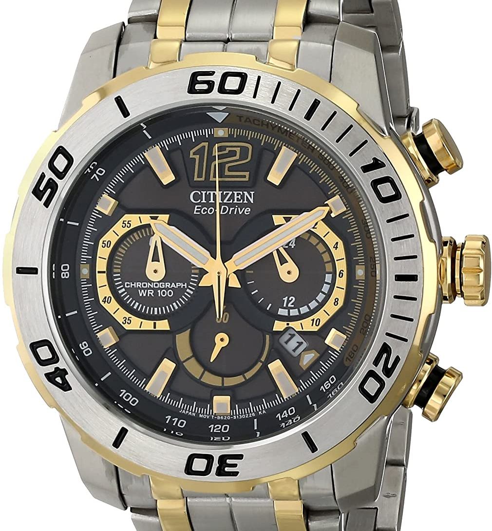 Authentic CITIZEN Eco-Drive Primo Stingray Two Tone Chronograph Mens Watch