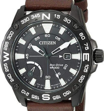 Load image into Gallery viewer, Authentic CITIZEN Eco-Drive PRT Brown Leather Mens Watch
