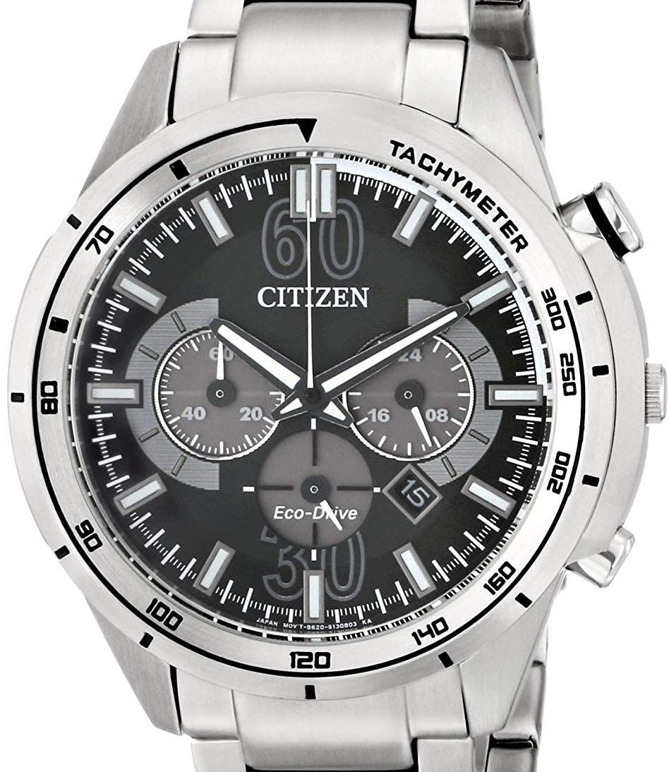 Authentic CITIZEN Eco-Drive HTM Stainless Steel Chronograph Mens Watch