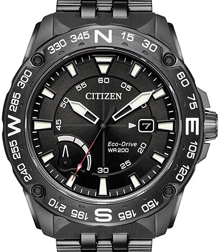 Authentic CITIZEN Eco-Drive PRT Gunmetal Stainless Steel Mens Watch