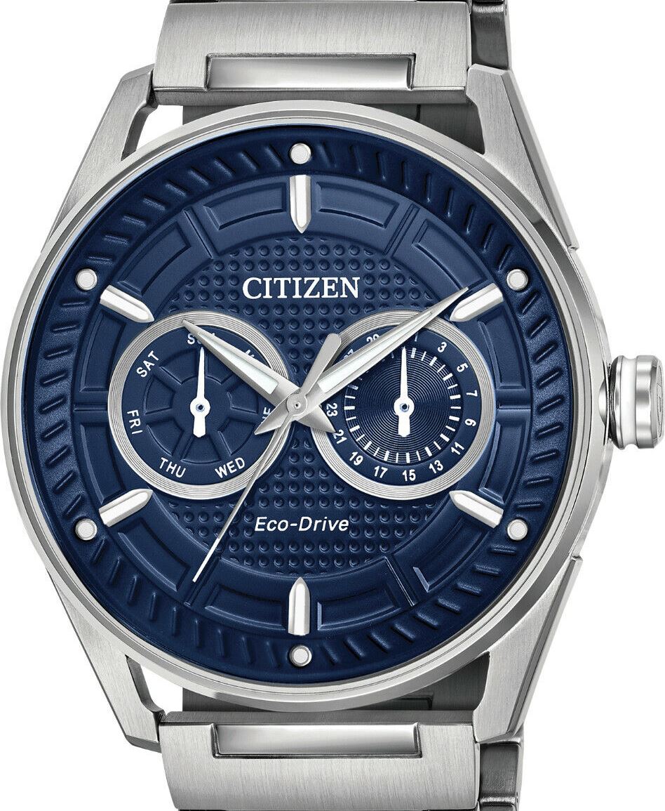 Authentic CITIZEN Eco Drive Stainless Steel Blue Dial Mens Watch