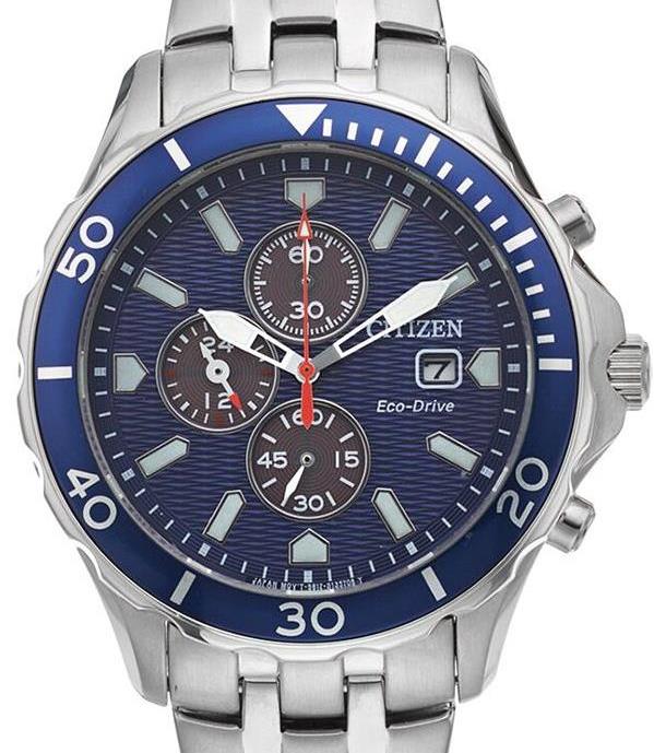 Authentic CITIZEN Eco-Drive Stainless Steel Chronograph Mens Watch