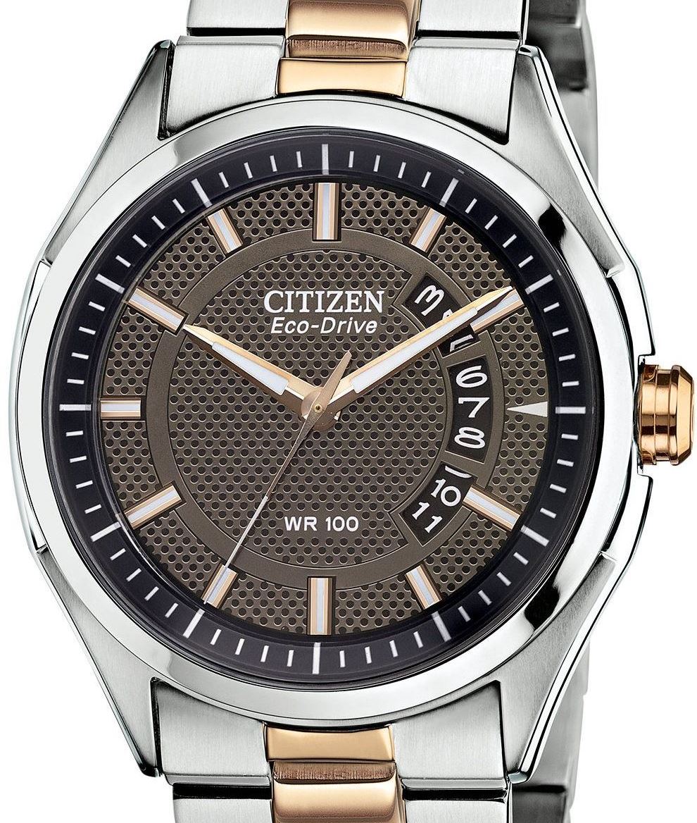 Authentic CITIZEN Eco-Drive Two Tone Stainless Steel Mens Watch