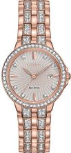 Load image into Gallery viewer, Authentic CITIZEN Eco-Drive Silhouette Swarovski Crystal Accented Rose Gold Ladies Watch
