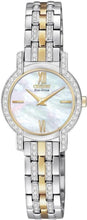 Load image into Gallery viewer, Authentic CITIZEN Eco-Drive Silhouette Crystal Accented Two Tone Mother Of Pearl Ladies Watch
