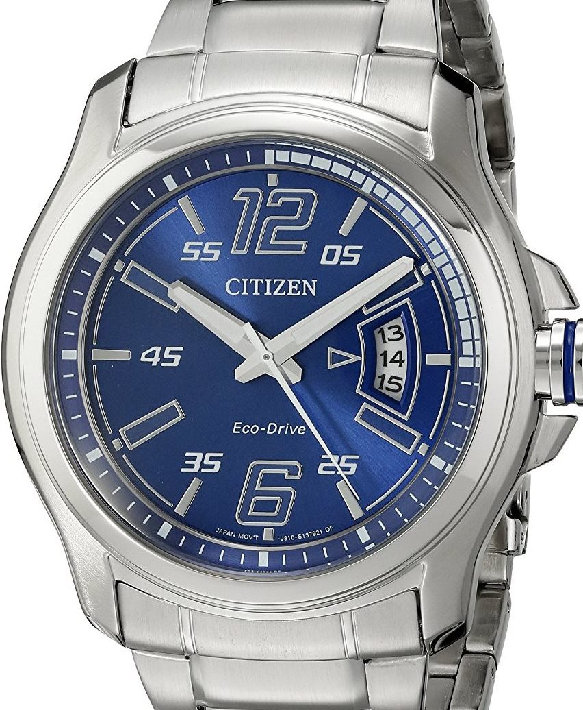 Authentic CITIZEN Eco-Drive Stainless Steel Blue Dial Mens Watch