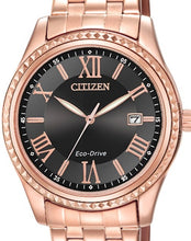 Load image into Gallery viewer, Authentic CITIZEN Eco-Drive Rose Gold Stainless Steel Ladies Watch
