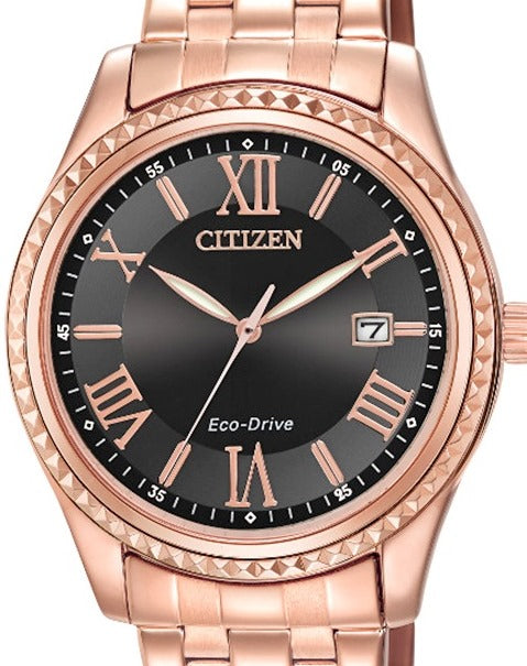 Authentic CITIZEN Eco-Drive Rose Gold Stainless Steel Ladies Watch