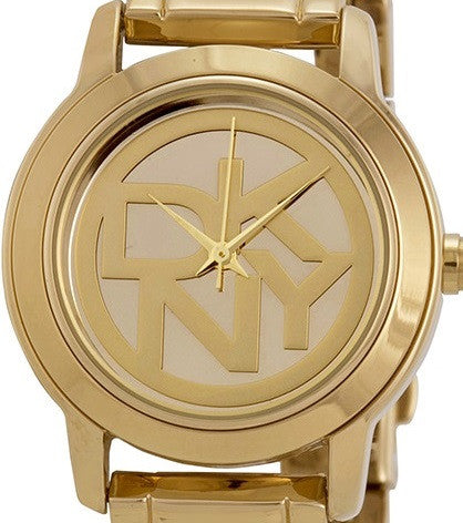 Authentic DKNY Stainless Steel Gold Tone Logo Ladies Watch