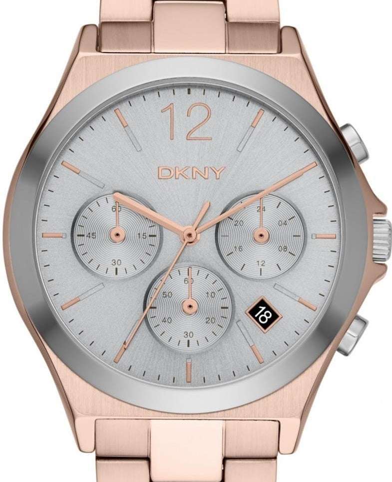 Authentic DKNY Parsons Rose Gold Stainless Steel Chronograph Ladies Watch