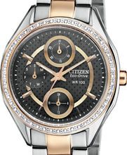 Load image into Gallery viewer, Authentic CITIZEN Eco-Drive Swarovski Crystal Two Tone Multifunction Ladies Watch
