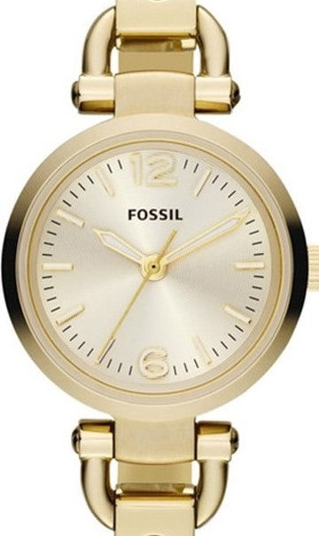 Authentic FOSSIL Georgia Stainless Steel Gold Tone Ladies Watch