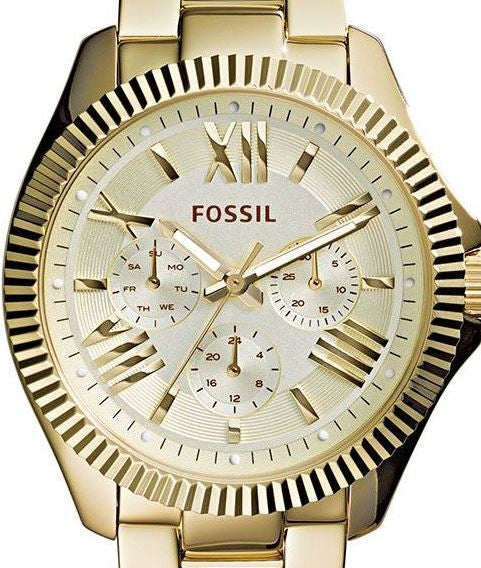 Authentic FOSSIL Cecile Stainless Steel Gold Tone Multifunction Ladies Watch