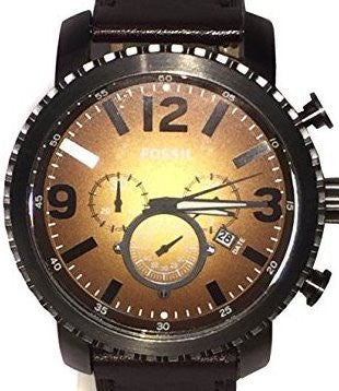 Authentic FOSSIL Nate Brown Leather Chronograph Oversized Mens Watch