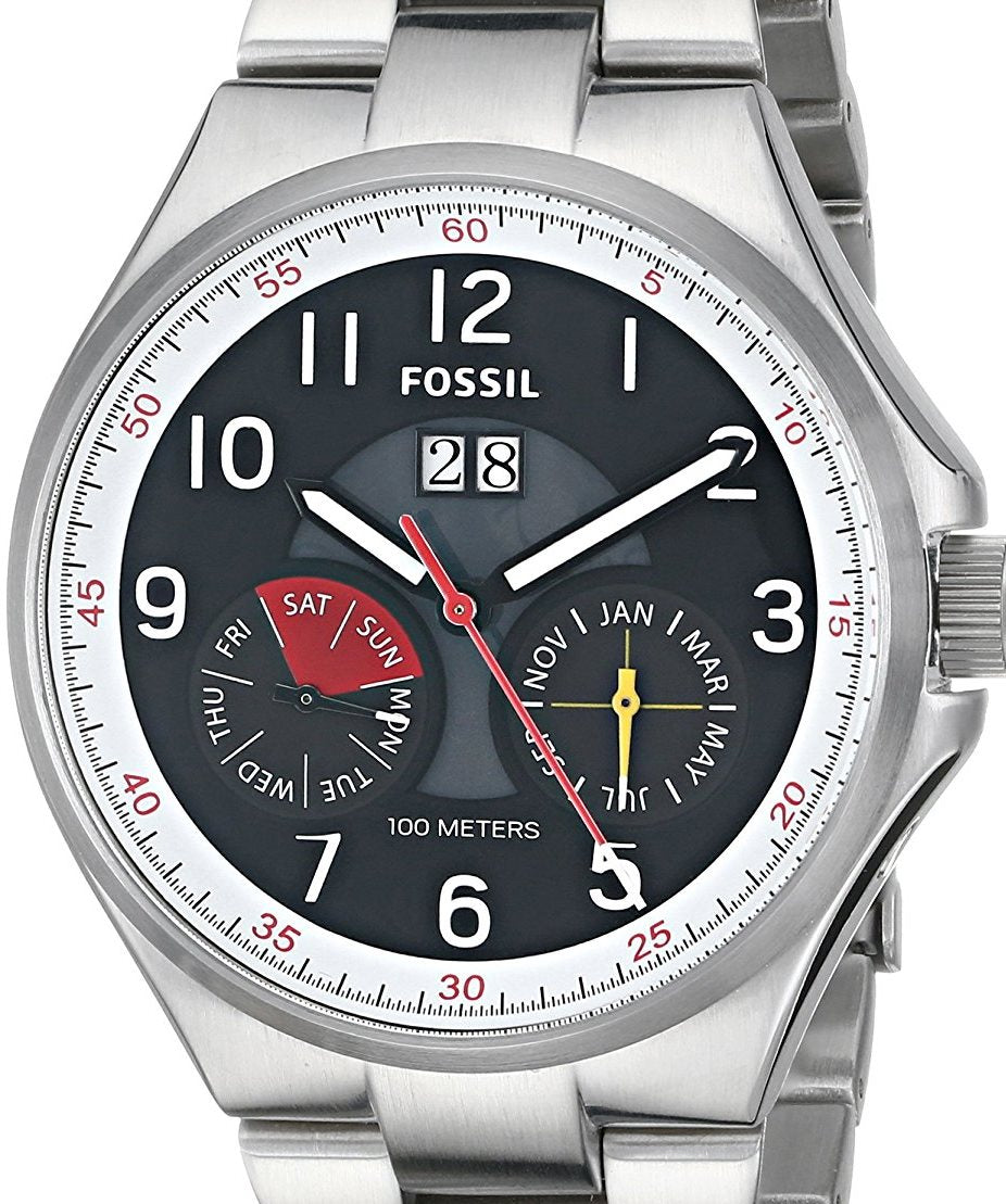 Authentic FOSSIL Qualifier Stainless Steel Automatic Mens Watch