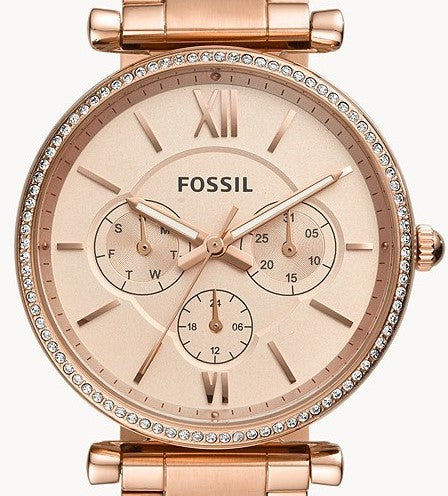 Authentic FOSSIL Carlie Rose Gold Multifunction Ladies Watch