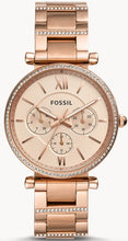 Load image into Gallery viewer, Authentic FOSSIL Carlie Rose Gold Multifunction Ladies Watch
