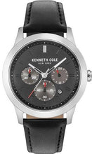 Load image into Gallery viewer, Authentic KENNETH COLE Black Leather Multifunction Mens Watch
