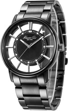 Load image into Gallery viewer, Authentic KENNETH COLE Transparent Black Stainless Steel Mens Watch
