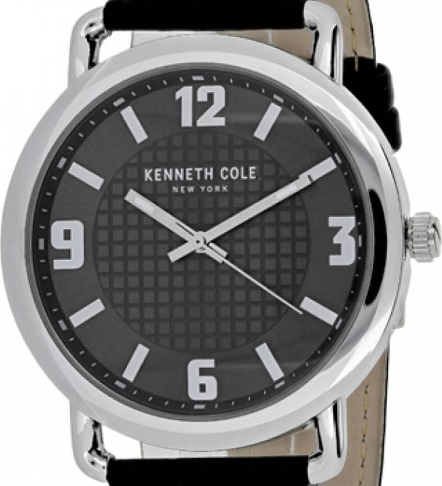 Authentic KENNETH COLE Classic Black Leather Mens Watch