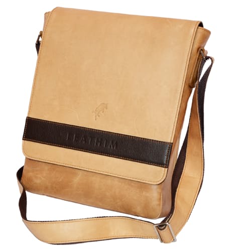 LEATHIM Paperboy Messenger Leather Laptop Bag