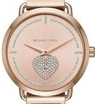 Authentic MICHAEL KORS Portia Heart Rose Gold Ladies Watch