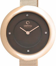 Load image into Gallery viewer, Authentic OBAKU Denmark Rose Gold Stainless Steel Mesh Ladies Watch
