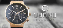 Load image into Gallery viewer, Authentic OBAKU Denmark Harmony Black Silicone Ladies Watch
