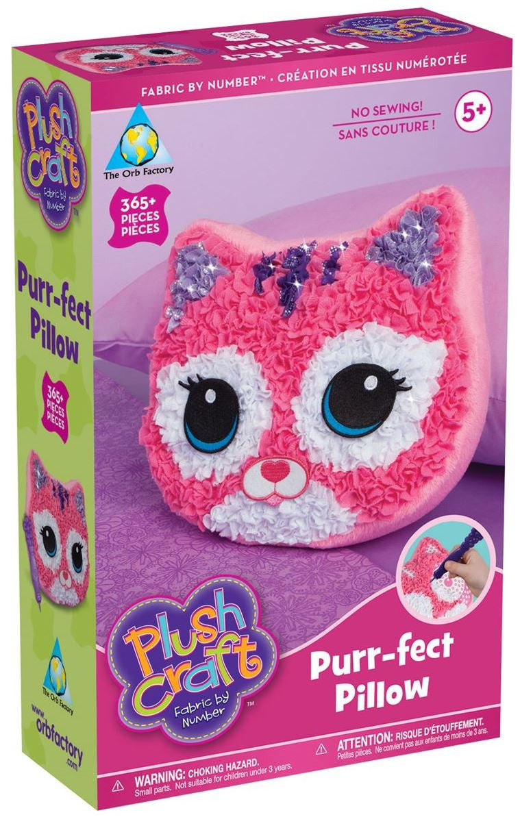 ORB FACTORY PlushCraft Fabric By Number - Purr-Fect Pillow Kit