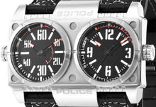 Load image into Gallery viewer, Authentic POLICE Dominator Dual Time Black Leather Oversized Mens Watch

