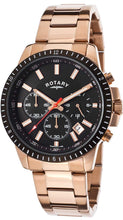 Load image into Gallery viewer, Authentic ROTARY Rose Gold Stainless Steel Chronograph Mens Watch
