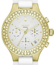 Load image into Gallery viewer, Authentic DKNY White Ceramic Gold Tone Multifunction Ladies Watch
