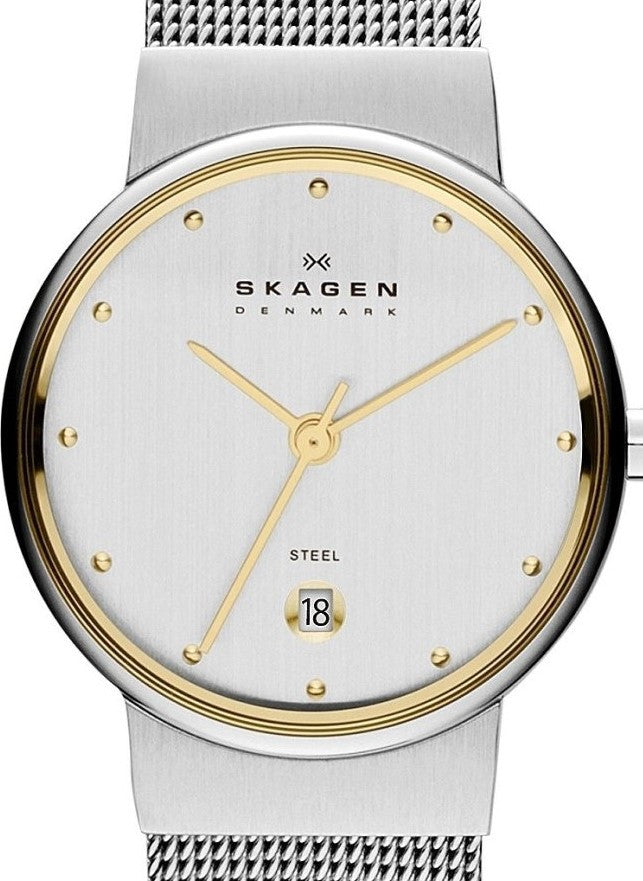 Authentic SKAGEN Denmark Two Tone Mesh Band Ladies Watch