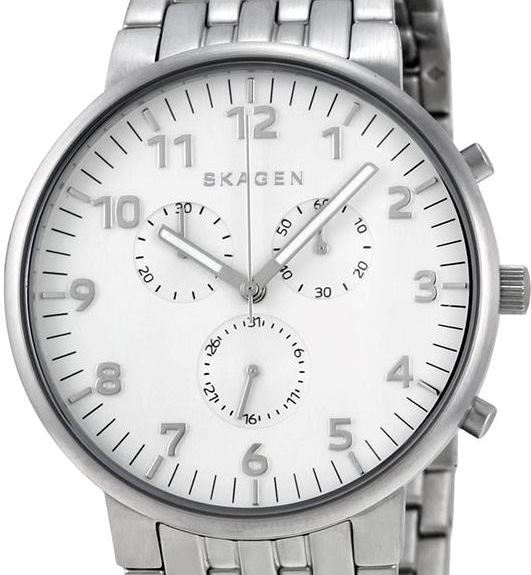 Authentic SKAGEN Denmark Ancher Stainless Steel Chronograph Mens Watch