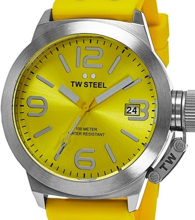 Authentic TW Steel Canteen Yellow Mens Watch