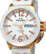 Load image into Gallery viewer, Authentic TW STEEL CEO Canteen White Leather Oversized Ladies Watch
