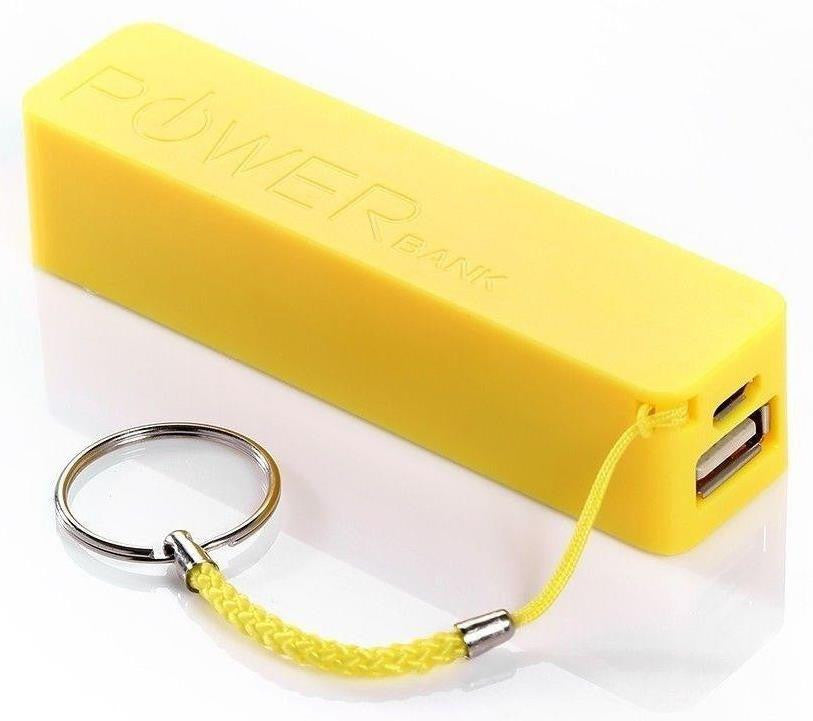 Universal 2600mAh USB Power Bank External Battery Charger - Yellow